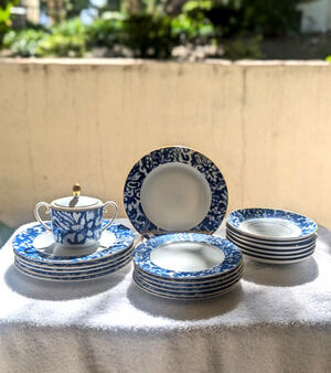 Ralph Lauren Round Hill SET 6 + Sugar Bowl SALAD BREAD & BUTTER SAUCERS Total 37